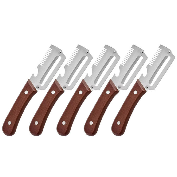 Primalux™ Wooden-Handled Stainless Steel Shredder and Peeler