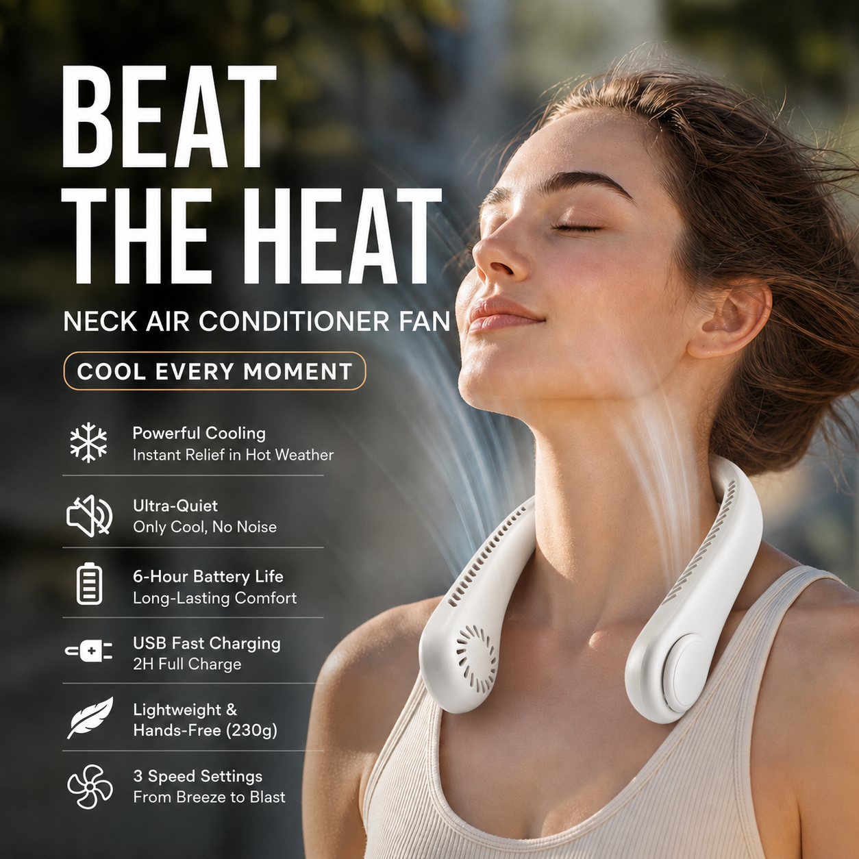 Primalux™ 🥳 HOT SALE 🥳 50K+ SOLD! 🍃 Neck Air Conditioner Fan – Quiet, Hands-Free Cooling 😎🌬️
