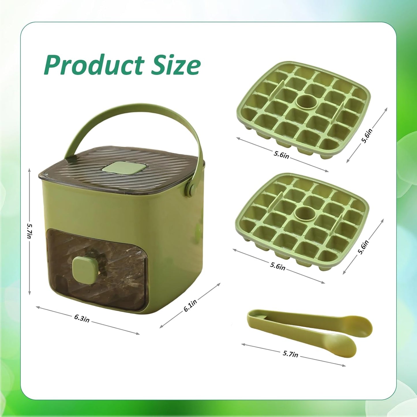 ☀️🧊One-Press Easy Release Ice Cube Tray Set with Lid & Storage Bin