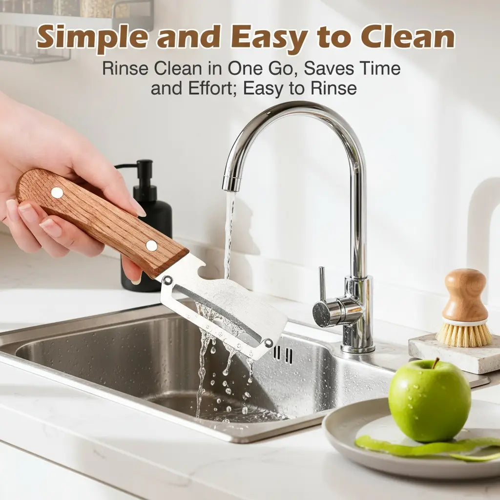 Primalux™ Wooden-Handled Stainless Steel Shredder and Peeler