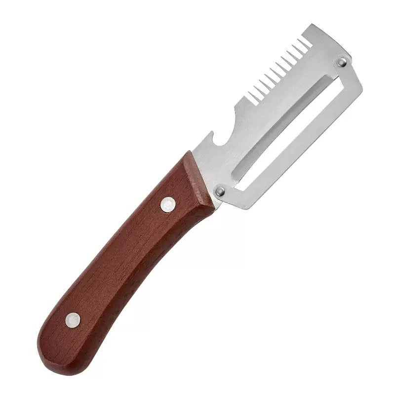 Primalux™ Wooden-Handled Stainless Steel Shredder and Peeler