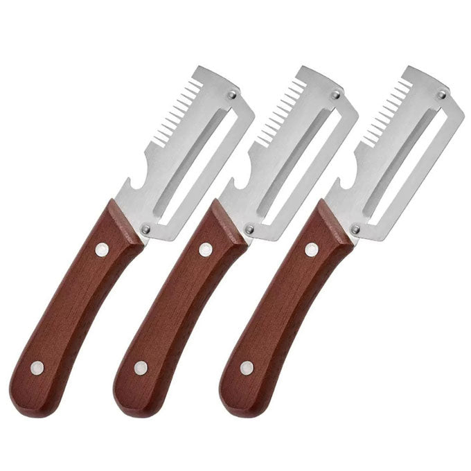 Primalux™ Wooden-Handled Stainless Steel Shredder and Peeler