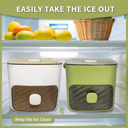 ☀️🧊One-Press Easy Release Ice Cube Tray Set with Lid & Storage Bin