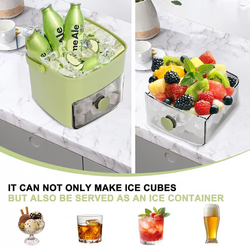 ☀️🧊One-Press Easy Release Ice Cube Tray Set with Lid & Storage Bin