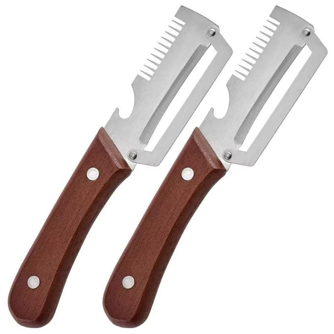 Primalux™ Wooden-Handled Stainless Steel Shredder and Peeler