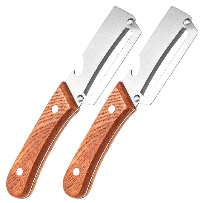 Primalux™ Wooden-Handled Stainless Steel Shredder and Peeler